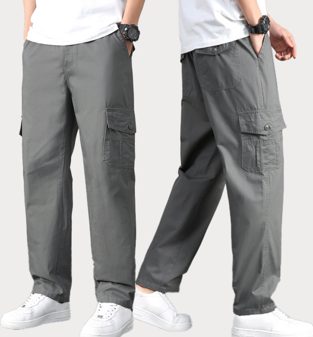 Amlition 남자 빅사이즈 카고 바지 순면 스판 밴딩 슬랙스 팬츠 60-105kg