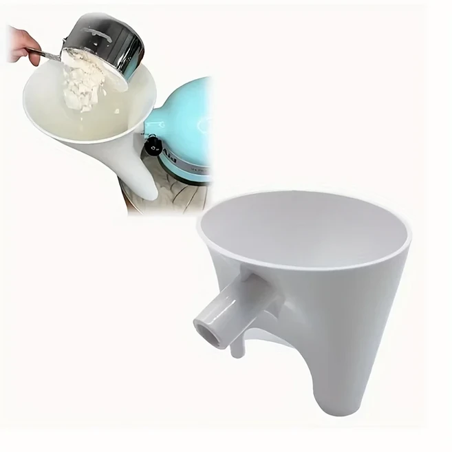 키친에이드 아티산 믹서용 밀가루 깔때기 KSM150 5쿼트에 적합 넘침 및 오염 방지를 위한 ABS 필터 부착물, 03 white