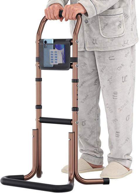 높이조절 욕실 안전바 변기안전손잡이 보행 보조기 침대 욕실 안전바 지지대 노인 장애인 임산부용, 블랙, 1개