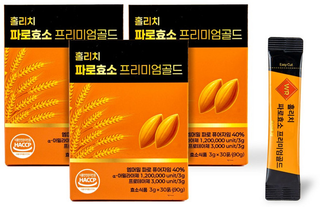 홀리치 파로효소 프리미엄 골드 발효 곡물 효소 이탈리아 엠머밀, 90개, 3g
