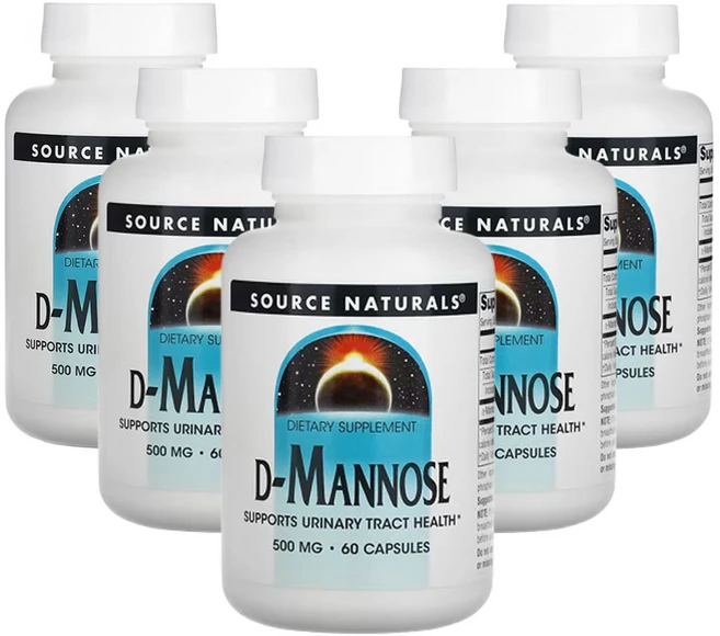 소스네츄럴스 D-만노스 500mg 캡슐 60, 60정, 5개 - 쿠팡