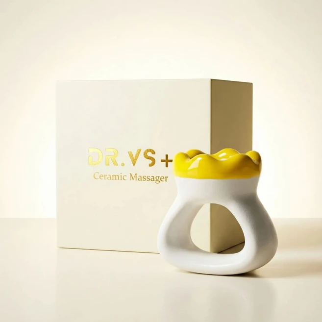 닥터브이에스 세라믹 두피괄사 반지괄사 얼굴 리프팅 마사지기 브이라인 턱라인 관리, 백색, 1개 - 쿠팡