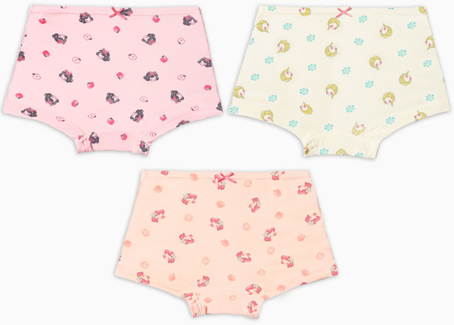 멜리스 CM프린세스 여아용 사각팬티3종세트 코트모달스판 유아동 주니어 속옷