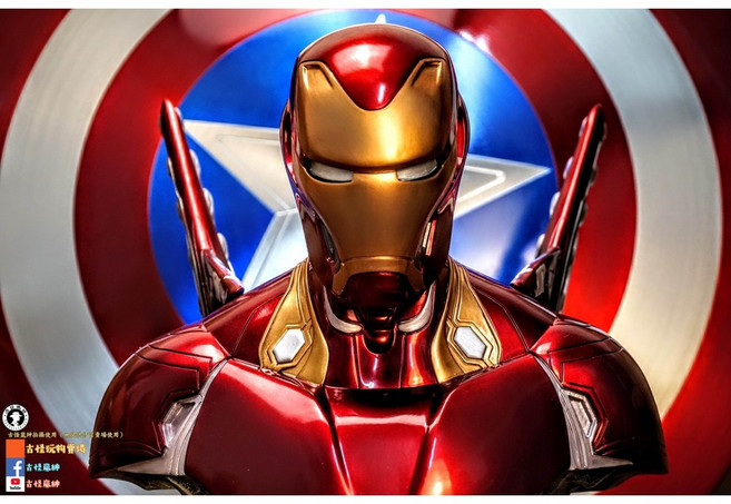 40cm MK50 鋼鐵人像/原色金色銀色/鋼鐵人Iron Man/漫威電影/擬真雕像/4kg/鎮宅之寶/復仇者聯盟, 原色, 原色