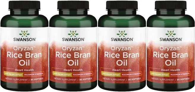 스완슨 Oryzan 쌀겨 오일 1000mg, 4팩, 90정 - 쿠팡
