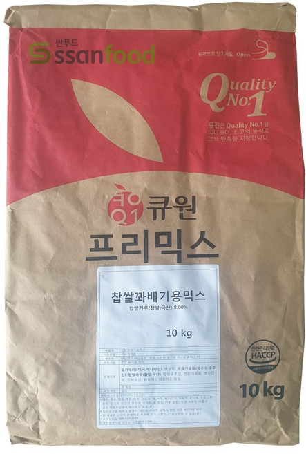 큐원 프리믹스 찹쌀꽈배기용 10kg, 찹쌀 꽈배기용 믹스_10kg, 1개