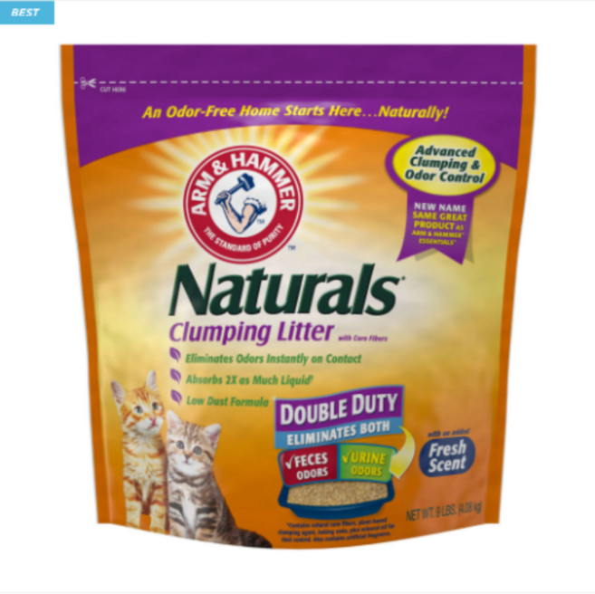 암앤해머 에센셜 더블 듀티 클럼핑 캣 리터, 1개, 4.08kg