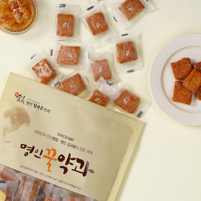 김규흔 한과 명인꿀약과(파우치형), 500g, 1개