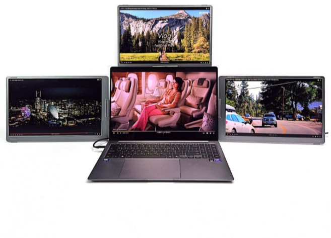 (주식회사 에스앤코) 노트북 트리플 모니터 휴대용 보조 모니터 S788, 40cm