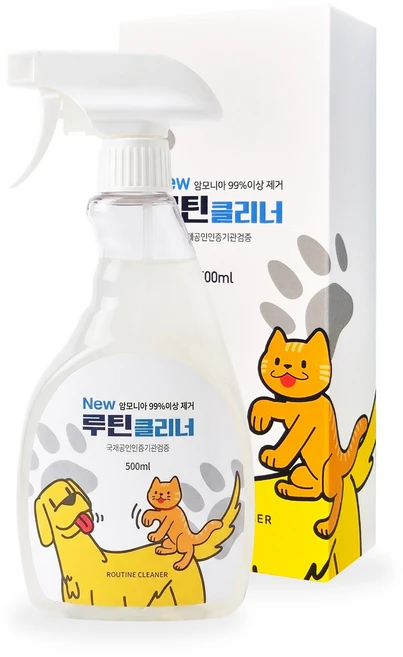 [루틴클리너 본사직영] 강아지 고양이 오줌냄새 암모니아 제거제, 1개, 500ml - 쿠팡