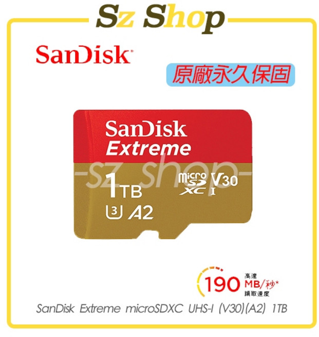 SanDisk Extreme microSDXC UHS-I (V30)(A2) 1TB, 1個