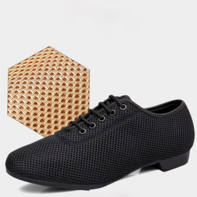 [당일출고] 2cm 발편한 여성 라인 댄스화 낮은굽 시원한 메쉬 스포츠댄스 여자 구두 신발 라라단스, 250, 블랙