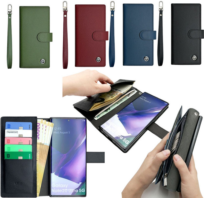 갤럭시 퀀텀3 SM-M536S (스트-프로바이) 편리하고 안전한 지퍼수납 넉넉한 수납공간 편리한 손목스트랩 카드 지폐 지갑 가죽 다이어리 핸드폰 케이스