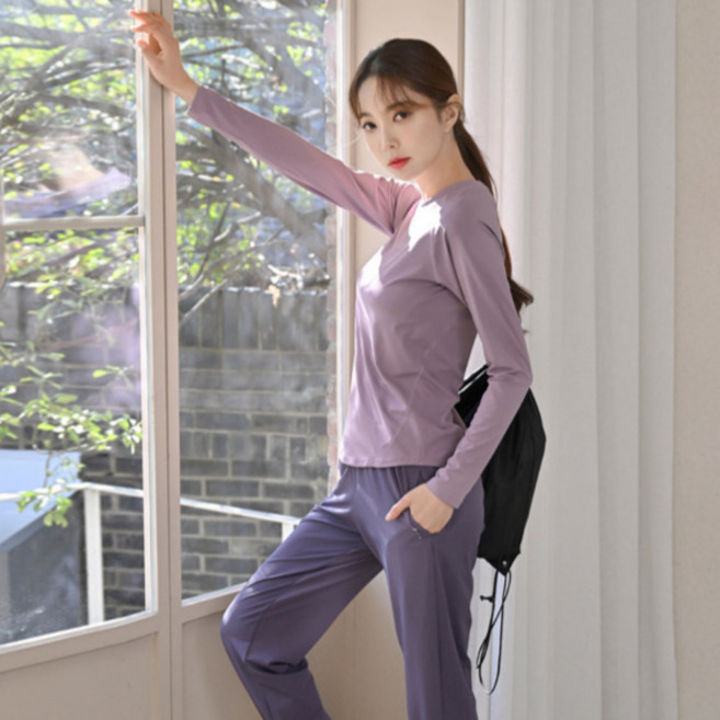 가치스토어 여성 슬림핏 기능성 쿨링 반팔티 긴팔티 요가복 상의 러닝 필라테스 냉감 반팔 긴팔 티셔츠