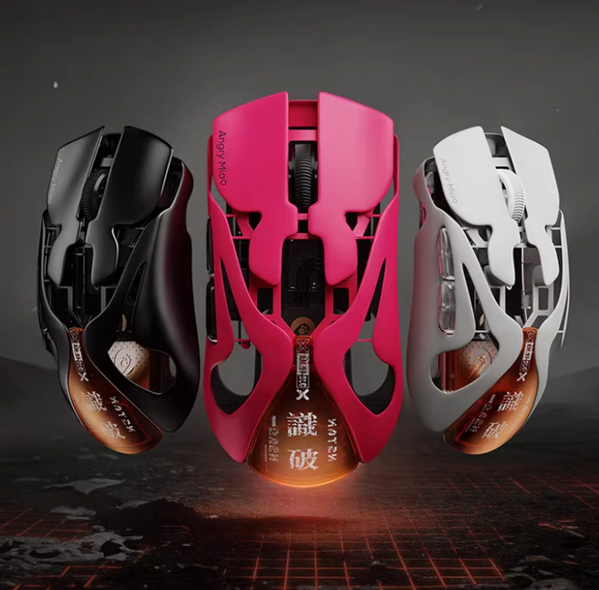 Angrymiao AM nfinity.97 무선 게이밍 마우스 경량화 마그네슘 펀칭프레임 3모드 8K, 블랙, Infinity.97모델