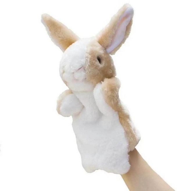 봉제 토끼 손 인형 박제 동물 손가락 만화 선물, 1개, 8. brown