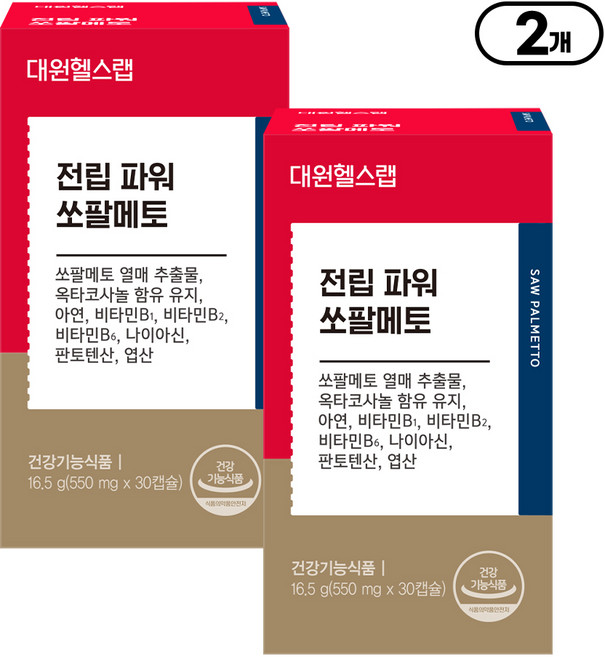 [본사직영] 대원제약 대원헬스 전립 파워 쏘팔메토, 30정, 2개