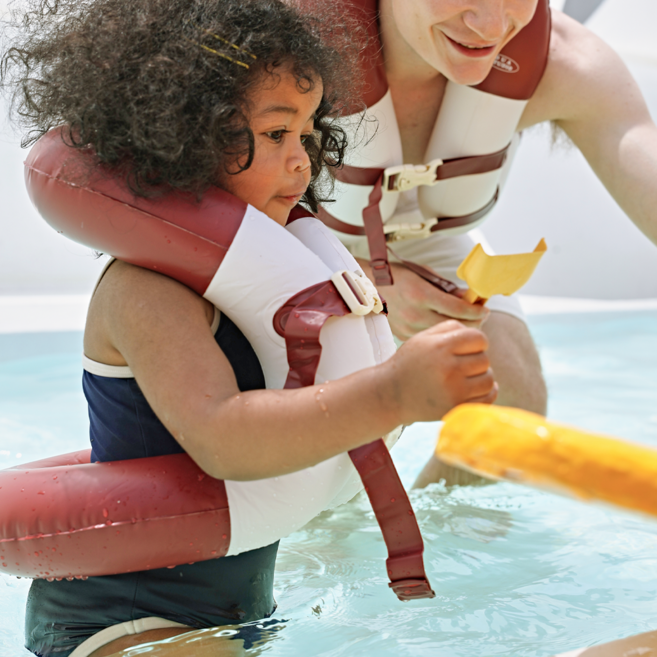 오우아스튜디오 넥튜브 착용형 조끼 아동 성인, 번 레드, 1개