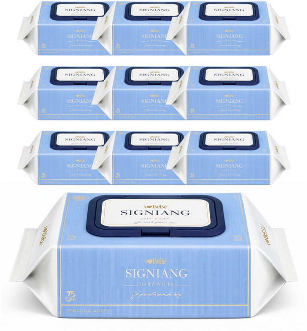 아이러브베베 시그니앙 오블루 물티슈 캡형, 75g, 77개입, 10개