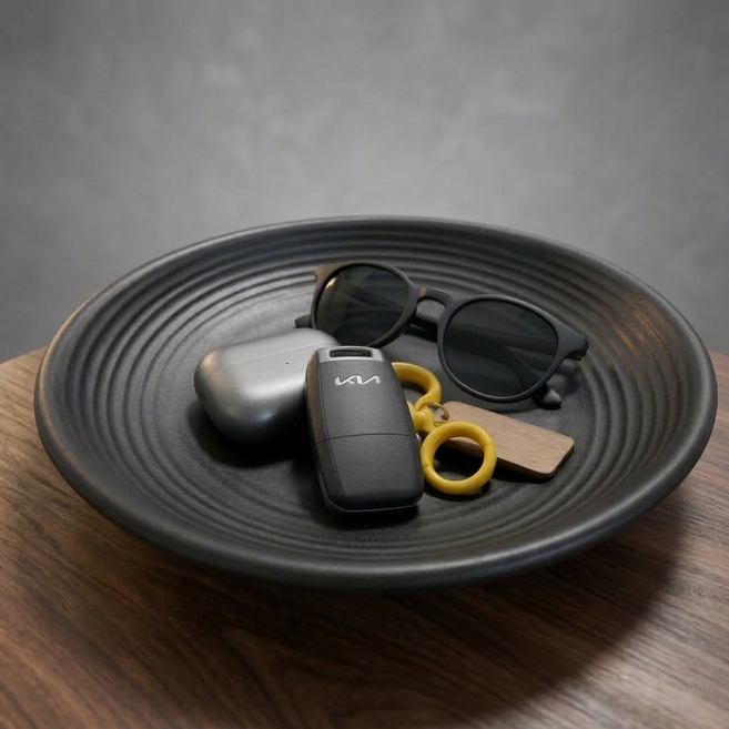 라토브 차키 트레이 현관 트레이 정리 세라믹 차키 보관 인테리어 트레이, Black