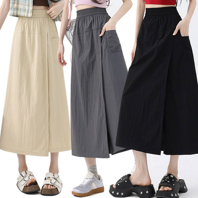 모던허니 여성 밴딩 랩 스커트 팬츠 치마바지 롱스커트 하이웨스트