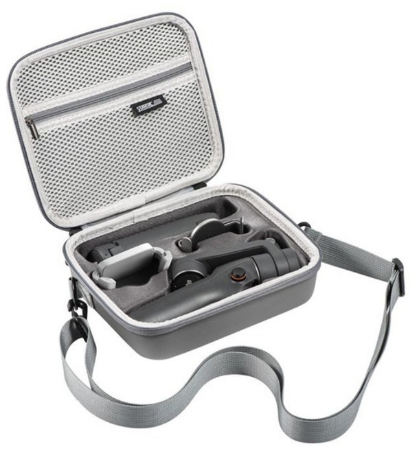 DJI OM6 용 휴대용 크로스바디 스토리지 백 압사 PU 스택 Osmo 모바일 6, 01 Grey, 1개