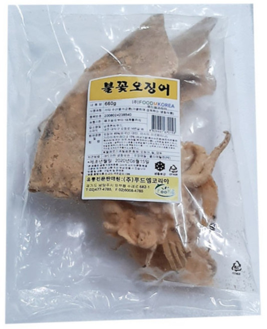 이소수산 불꽃 오징어튀김 냉동, 7개, 750g