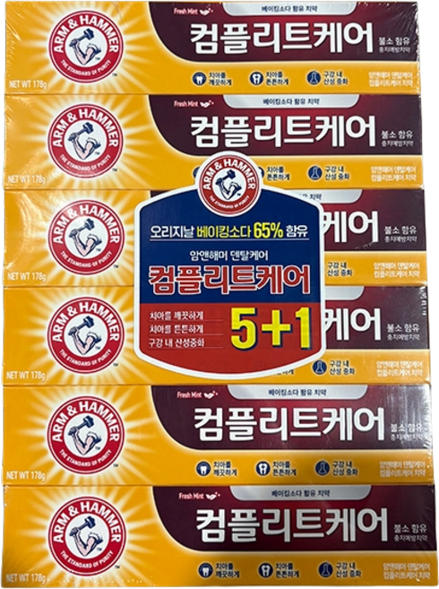 암앤해머 컴플리트케어 치약, 178g, 6개