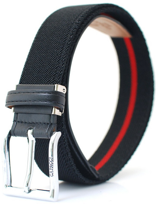 카시니 남성 스판벨트 골프 캐주얼 짱짱하게 늘어나는 고무줄 가죽 벨트