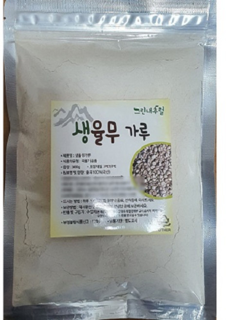 (그린내추럴) 국내산 (생)율무가루 300g, 1개