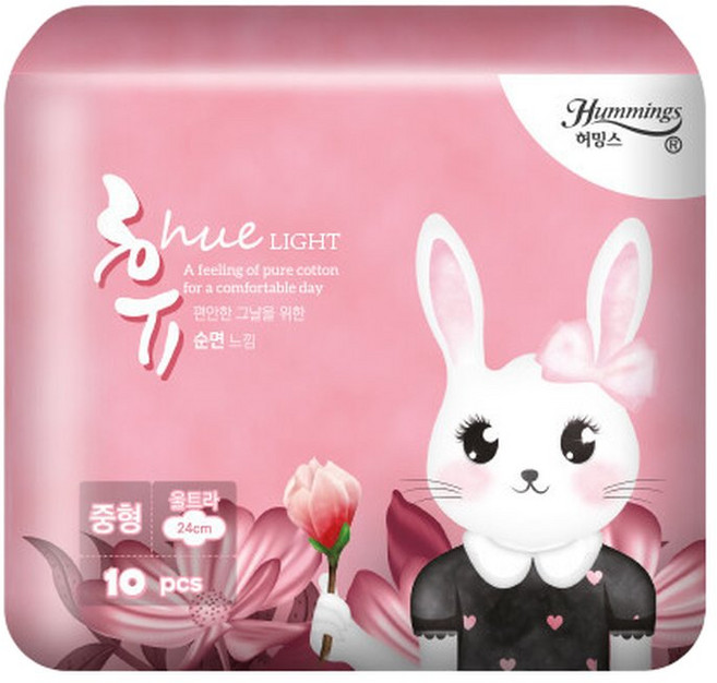 허밍스 토끼 휴 중형 10P, 중형/레귤러, 10개입, 1개