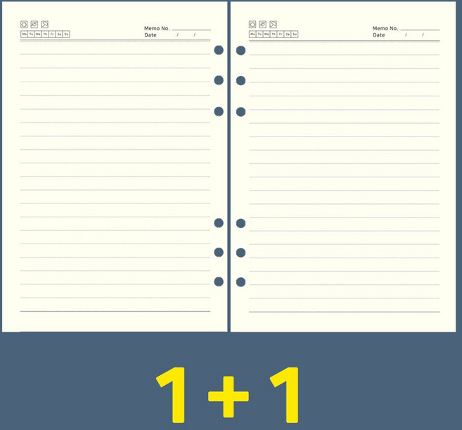 6공 바인더 속지 육공 A5 다이어리 리필 내지 100P 2P