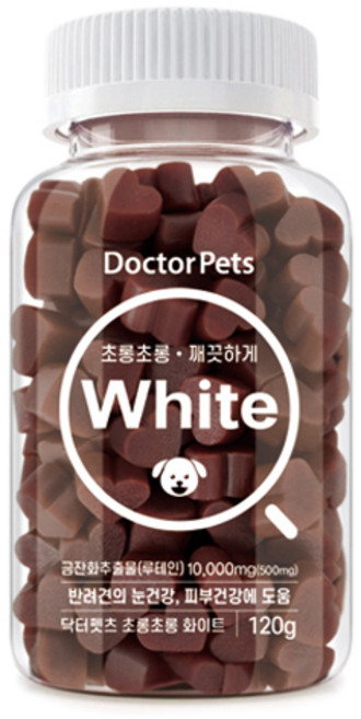 강아지 눈 영양제 눈물자국 백내장예방 시력개선 고함량 닥터펫츠 120g, 120정, 눈물개선/눈건강, 1개