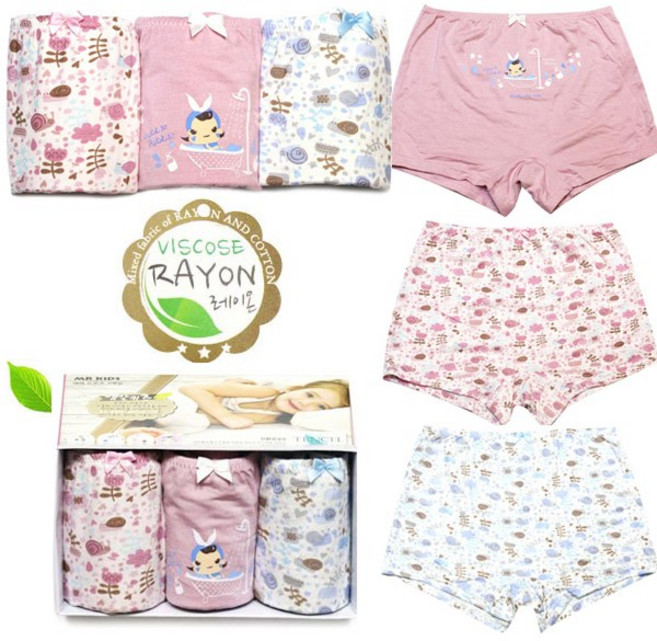 데일리걸 여아드로즈팬티 아동사각속옷 3종세트 엠알키즈