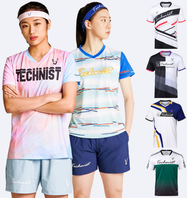 테크니스트 티셔츠 배드민턴 반팔 상의 남성 여성 경기복 TCNST097