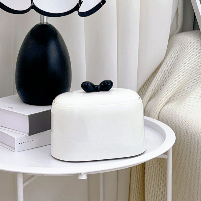 하니모니 리본 원터치 미니 휴지통 화장대 쓰레기통, one touch_W