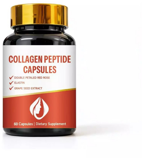膠原蛋白胜肽膠囊，添加紅玫瑰、彈性蛋白、葡萄籽，60顆，美容保健食品, 1個, 1瓶, 60顆