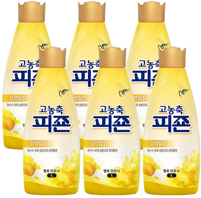 피죤 고농축 리치퍼퓸 섬유유연제 옐로미모사 본품, 1L, 6개