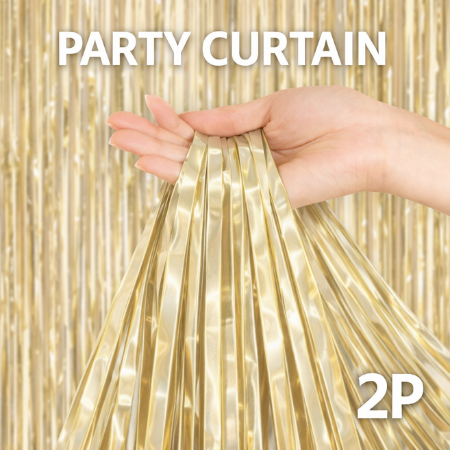 브로키 파티커튼 은박 수술 데코 생일 장식 소품, 2개, 03_샴페인골드