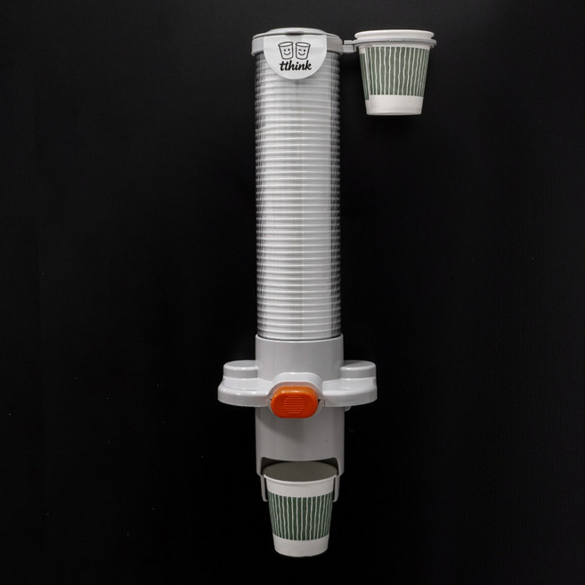 tthink 종이컵 깔끔 정리 보관 디스펜서, 1개, 그레이