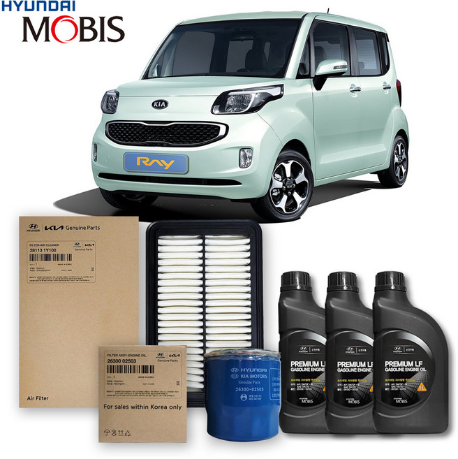 레이 TAM 터보 X 가솔린 11-17년식 순정엔진오일 3종세트, 3L, 1개
