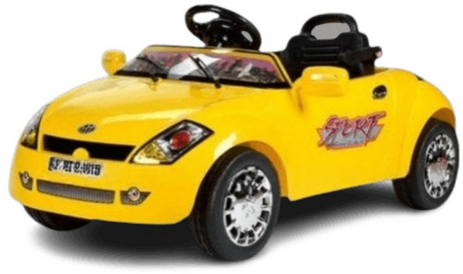 兒童電動遙控跑車, 黃色, 1個