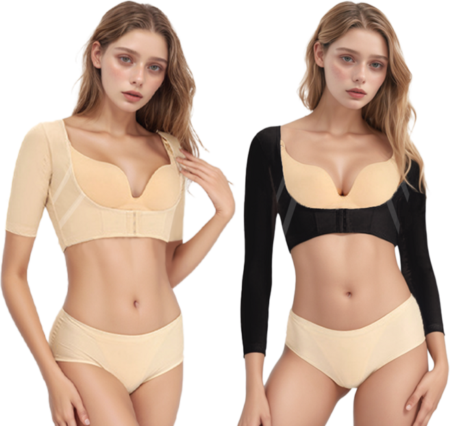 [퓨러나이브 샤인라이너] 올인원 자세 체형 교정 팔뚝 부유방 압박 보정 웨어 (등살 가슴 업 겨드랑이 상체 커버 반팔 긴팔 바디 쉐이퍼)