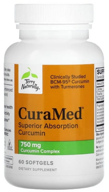테리내추럴리 CuraMed 커큐민 파이토솜 curcumin 750mg 소프트젤 60정, 1개 - 쿠팡