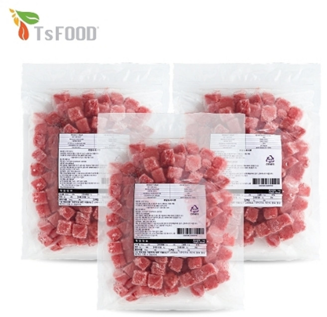 [보라티알] TS Food 냉동 수박 다이스 IQF 1kg x 3개