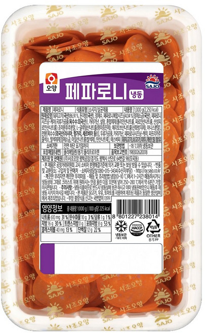 페파로니1kg / 오양제품 / 피자토핑 /소시지, 1kg, 2개, 1kg