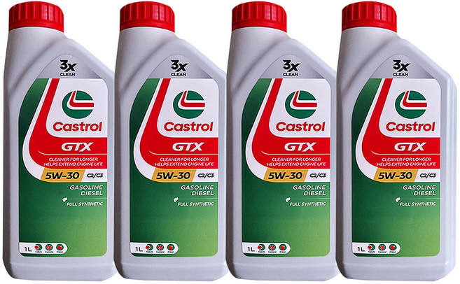 캐스트롤 GTX 합성엔진오일 SN C3 5W30 1리터 X 4개, 1L
