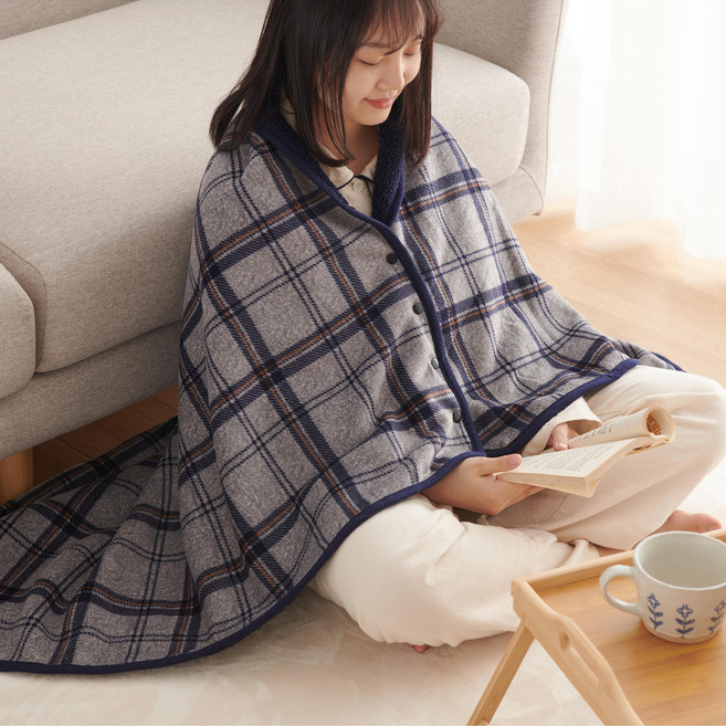 HOMERA 호메라 똑딱이 극세사 플리스 망토 담요