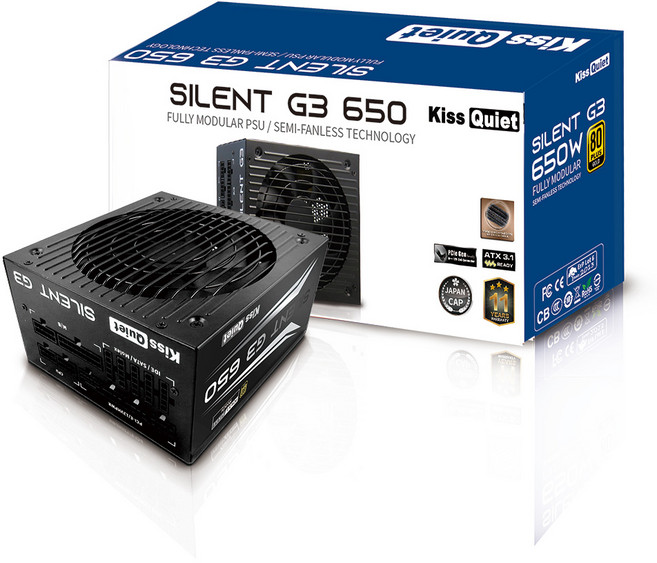Kiss Quiet (ATX3.1 & PCIE5.1)Silent G3 金牌 全日系 電源供應器 650W全模組(黑色), 650W全模組(黑色) 超商只能1顆, KS-650GM