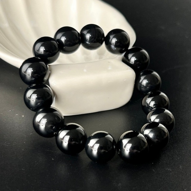 蠶絲瑪瑙手鍊 12mm黑瑪瑙 小手圍